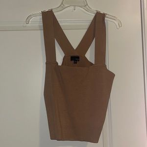 Camel toned top V-neck strapped back size XL